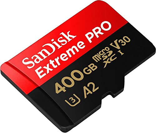 SanDisk Extreme Pro 400 GB microSDXC Memory Card + SD Adapter with A2 App Performance + Rescue Pro Deluxe 170 MB/s Class 10, UHS-I, U3, V30, Red/Gold SDSQXCZ-400G-GN6MA SanDisk Extreme Pro 400 GB microSDXC Memory Card + SD Adapter with A2 App Performance + Rescue Pro Deluxe 170 MB/s Class 10, UHS-I, U3, V30, Red/Gold SDSQXCZ-400G-GN6MA von SanDisk