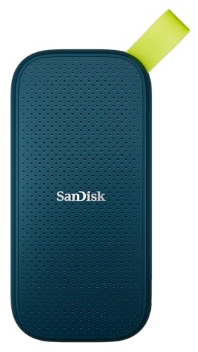 SanDisk Portable SSD 2 TB (Externe SSD mit Lesegeschwindigkeiten von bis zu 800 MB/s, Fallsicherheit aus bis zu Zwei Metern, Gummihaken) Monterey von SanDisk