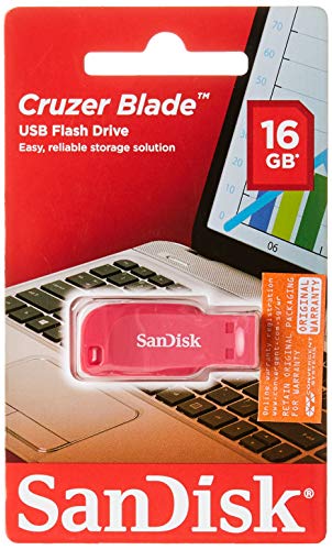 SanDisk SDCZ50C-016G-B35PE 16 GB Cruzer Blade USB Flash Drive - Electric Pink von SanDisk