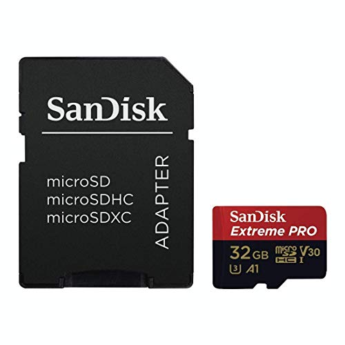 SanDisk Extreme PRO microSDHC UHS-I Speicherkarte 32 GB + Adapter & RescuePRO Deluxe (Für Smartphones, Actionkameras oder Drohnen, A1, Class 10, V30, U3, 100 MB/s Übertragung) von SanDisk