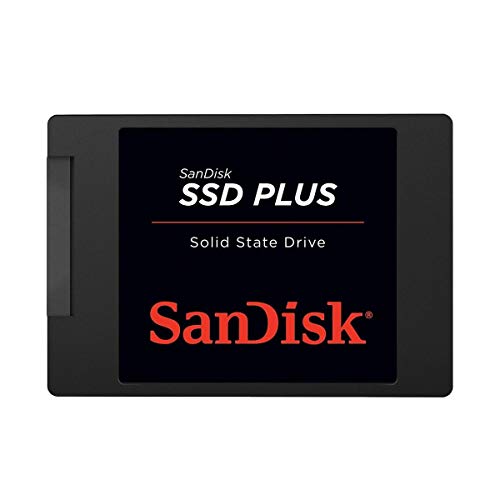 SanDisk SSD Plus interne SSD Festplatte 480 GB (schnelleres Hoch,-Herunterfahren und Laden, Lesegeschwindigkeit 535 MB/s, Schreibgeschwindigkeit 445 MB/s, stoßfest), Festkörper-Laufwerk von SanDisk