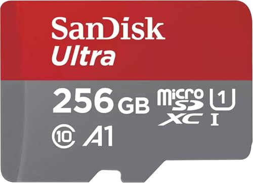 SanDisk Ultra 256 GB microSDXC UHS-I-Karte für Chromebook mit SD-Adapter (Für Smartphones und Tablets, A1, Class 10, U1, Full HD-Videos, bis zu 150 MB/s Lesegeschwindigkeit) 10 Jahre Garantie von SanDisk
