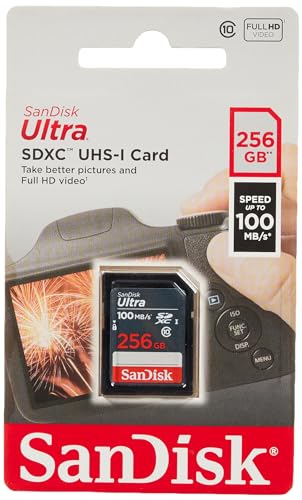 SanDisk Ultra 256GB SDXC Memory Card, up to 100MB/s, Class 10, Black/Grey von SanDisk