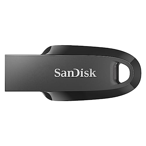 SanDisk Ultra Curve 3.2 Flash-Laufwerk 256 GB (bis zu 100 MB/s Lesen, RescuePRO Deluxe-Software, Schlüsselringöse) Schwarz von SanDisk