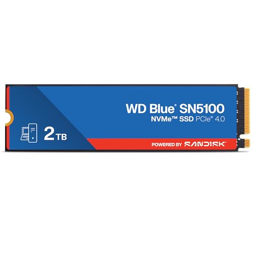 WD Blue SN5100 NVMe SSD 2 TB (7.100 MB/s Lesegeschwindigkeit, M.2 2280, PCIe Gen 4.0, nCache 4.0, SanDisk 3D CBA NAND-Technologie, Acronis True Image) von SanDisk