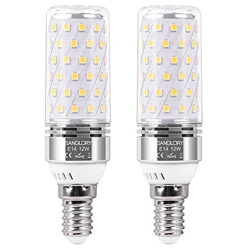 SanGlory 2 Stück E14 LED Leuchtmittel Neutralweiss 4000K, LED E14 12W Maiskolben Led Mais Birne E14 1350 Lumen ersetzt 100W Birne, 360° LED E14 Lampen, Kerzenleuchten von SanGlory