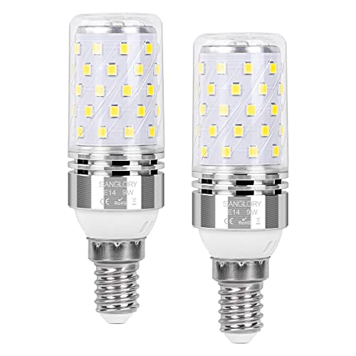 SanGlory 2er Pack E14 LED Lampen Kaltweiß 6000K, LED E14 9W Maiskolben Led Mais Birne E14 950 Lumen ersetzt 80W Birne, 360° Leuchtmittel E14 Kerzenleuchten von SanGlory