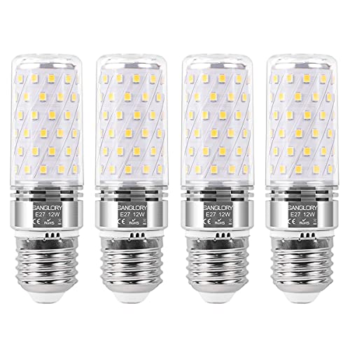 SanGlory 4er Set E27 LED Lampen LED Birnen Neutralweiß 4000K 12W LED Leuchtmittel E27 Schraube LED Glühbirne Energiesparlampe ersetzt 100W Halogen, 1350 Lumen CRI 80+, 360 ° Abstrahwinkel von SanGlory