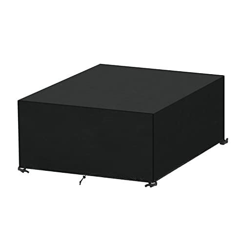 SanGlory Abdeckplane Gartenmöbel Wasserdicht Schutzhülle Gartenmöbel Winterfest Abdeckhauben für Möbelsets, Schwerlast Oxford Gewebe Gartentisch Abdeckung für Terrassenmöbel, 150x150x71cm von SanGlory