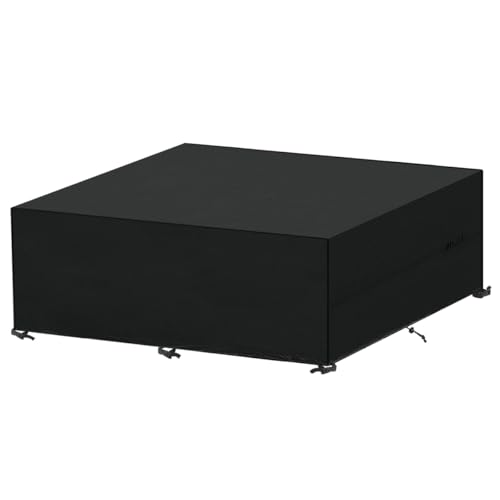 SanGlory Abdeckplane Gartenmöbel Wasserdicht Schutzhülle Gartenmöbel Winterfest Abdeckhauben für Möbelsets, Schwerlast Oxford Gewebe Gartentisch Abdeckung für Terrassenmöbel, 320x180x90cm von SanGlory