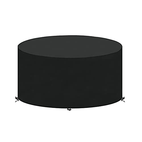 SanGlory Abdeckung für Gartenmöbel Rund Gartentischabdeckung Whirlpool SPA Abdeckung wasserdichte Schutzhülle Anti-UV Abdeckhaube Runder für Gartentische Terrassenmöbel Möbelsets (160x71cm) von SanGlory