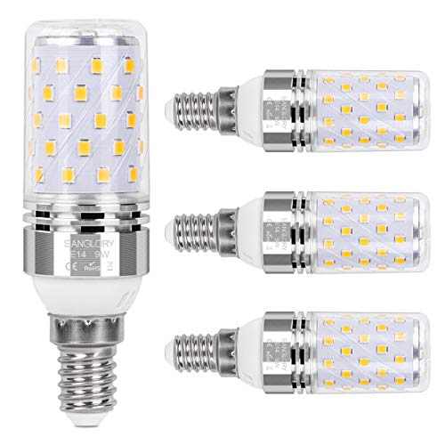 SanGlory E14 LED Mais Glühbirnen, 9W E14 Led Birnen 950LM ersatz 80W Glühlampe, Warmweiß 3000K Energiesparlampe E14 LED Lampe Maiskolben Kleine Kerze Leuchtmittel Nicht Dimmbar, AC175-265V, 4er Pack von SanGlory