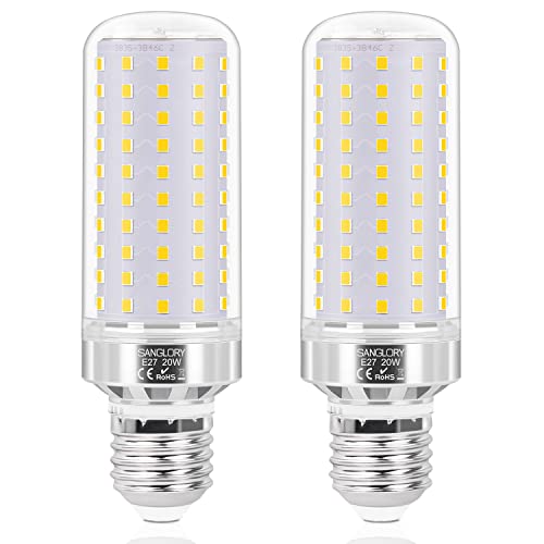 SanGlory E27 LED Mais Birne, 20W 2150 Lumen LED E27 Glühbirnen, ersetzt 180W Halogenlampe E27, 4000K Neutralweiß LED E27 Maiskolben Lampen, AC175-265V, 360° Energiesparlampe, 2er Pack von SanGlory