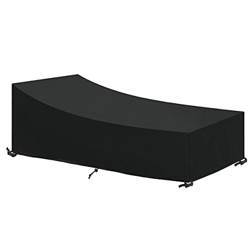 SanGlory Gartenliege Abdeckung Wasserdicht Sonnenliege Schutzhülle Winddicht Abdeckhauben für liegen Gartenmöbel Abdeckplane Liegestuhl Deckchair Abdeckung (200x75x40/70cm) von SanGlory