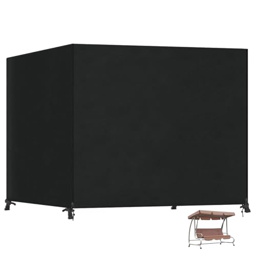 SanGlory Hollywoodschaukel Schutzhülle 3-4 Sitzer Gartenschaukel Abdeckplane Wasserdicht Wetterschutz Gartenmöbel Abdeckung XL-Abdeckhaube für GartenSchaukel 250x150x160cm mit 2 Reißverschlüssen von SanGlory