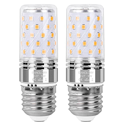 SanGlroy 2er Pack E27 Led Lampen, 9W Ersetzt 80W Halogen, E27 Led Mais Birne Warmweiß 2700K 950LM Nicht Dimmbar Maiskolben Leuchtmittel LED E27 von SanGlory
