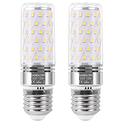 SanGlroy 2er Pack E27 Led Lampen 12W Ersetzt 100W Halogen, E27 Led Mais Birne Neutralweiss 4000K 1350LM Nicht Dimmbar Energiesparlampe Maiskolben Leuchtmittel LED E27 von SanGlory