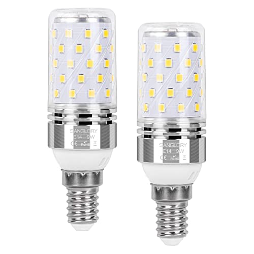 SanGlroy Leuchtmittel LED E14, 9W Ersetzt 80W Halogen, E14 Led Lampen Tageslichtweiß 5000K, 950LM, E14 Led Mais Birne E14 Maiskolben Nicht Dimmbar, 2er Pack von SanGlory