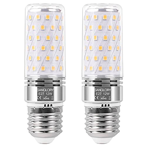 SanGlroy Leuchtmittel LED E27, 12W Ersetzt 100W Halogen, E27 Led Lampen Warmweiß 3000K 1350LM Nicht Dimmbar E27 Led Mais Birne Energiesparlampe Maiskolben, 2er Pack von SanGlory