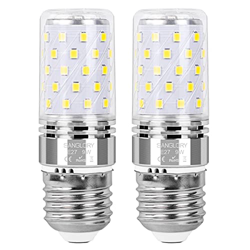 SanGlroy Leuchtmittel LED E27, 9W Ersetzt 80W Halogen, E27 Led Lampen Kaltweiß 6000K 950LM Nicht Dimmbar E27 Led Mais Birne E27 Maiskolben, 2er Pack von SanGlory