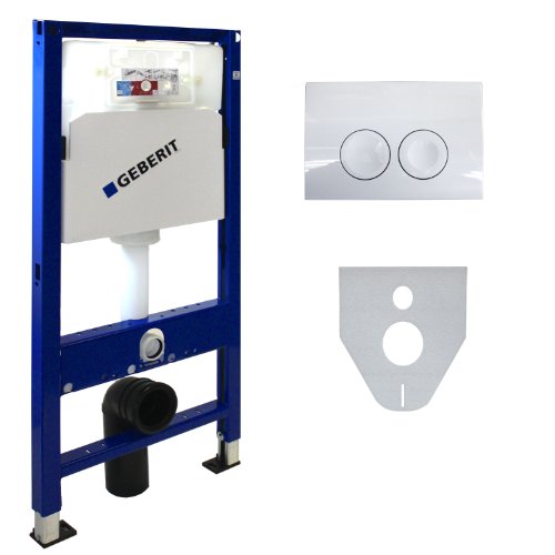 Geberit Duofix Basic UP 100 WC-Vorwandelement WC SET mit Platte Delta 21 weiß, Schallschutzset von Zigzagmars
