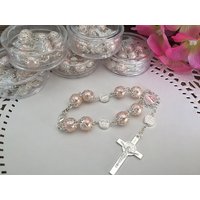 20 Taufbegnöpse Armbänder/Kristallperlen Kommunion Recuerdos De Bautizo Finger Rosaries von SanJoaquinCreations