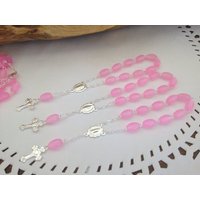 25stk Kommunion Gefälligkeiten Matt Acryl Taufe/ Recuerditos Para Bautizo En Color Rosita Opaco Con Tonos Plata/ Taufbegnöpfe von SanJoaquinCreations