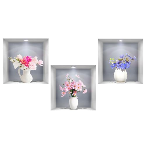 SanKristo 3 Stück 30 * 30CM Pflanzen Blumenvasenmuster Wandaufkleber Blumen Vasen 3D Topfpflanze Selbstklebende Wanddekoration Grünen Blättern Modernes Wandbild Wohnzimmer Büro Hotel Küche SanKristo 3 Stück 30 * 30CM Pflanzen Blumenvasenmuster Wandaufkleber Blumen Vasen 3D Topfpflanze Selbstklebende Wanddekoration Grünen Blättern Modernes Wandbild Wohnzimmer Büro Hotel Küche von SanKristo