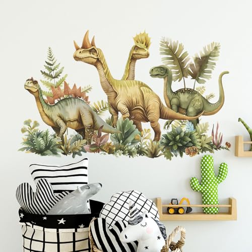 SanKristo Dinosaurier Greenery Wandaufkleber, Dino Sticker Selbstklebende Dinosaurier Tapeten Wandtattoo Fenster Aufkleber Haus, Wohnzimmer Schlafzimmer Küche Wandsticker Wanddeko Deko Kinderzimmer SanKristo Dinosaurier Greenery Wandaufkleber, Dino Sticker Selbstklebende Dinosaurier Tapeten Wandtattoo Fenster Aufkleber Haus, Wohnzimmer Schlafzimmer Küche Wandsticker Wanddeko Deko Kinderzimmer von SanKristo