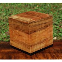 Erwachsene | Bis Zu 170 Pfund Urne-Bottom Laden-Handgefertigt Aus Curly Ambrosia Maple Mit Wenge Akzenten-Free Basic Custom Lasergravur von SanWoodStudios