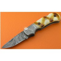100% Handgemachte Damaskus Geflammte Kamelknochen Lock Back Pocket Klappmesser Geschenk Für Ihn Männer Papa Groomsmen Jahrestag Hochzeitsgeschenk von SanaCutlery