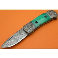 100% Handgemachte Damast Gefärbt Kamelknochen Griff Lock Zurück Klappmesser Geschenk Für Ihn Männer Papa Trauzeugen Jahrestag Hochzeitsgeschenk von SanaCutlery