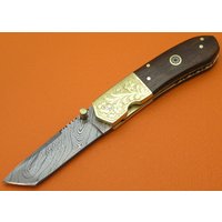 100% Handgemachte Damast Stahl Palisander Griff Liner Lock Tanto Klappmesser Geschenk Für Ihn Männer Papa Trauzeugen Jahrestag Hochzeitsgeschenk von SanaCutlery
