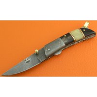 Super Sale 100% Handgefertigt & Geschmiedet Sana Besteck Damast-stahl Büffelhorn Kamel Knochen Liner Lock Taschen Klappmesser Fs52B-4 von SanaCutlery