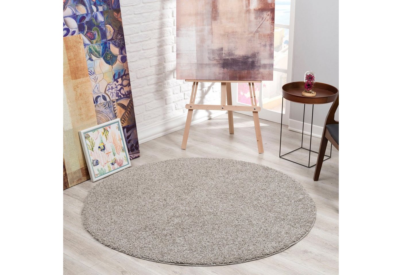 Hochflor-Teppich LOCA, Sanat, rund, Höhe: 30 mm, Wohnzimmer, Langflor, Shaggy, Schlafzimmer von Sanat