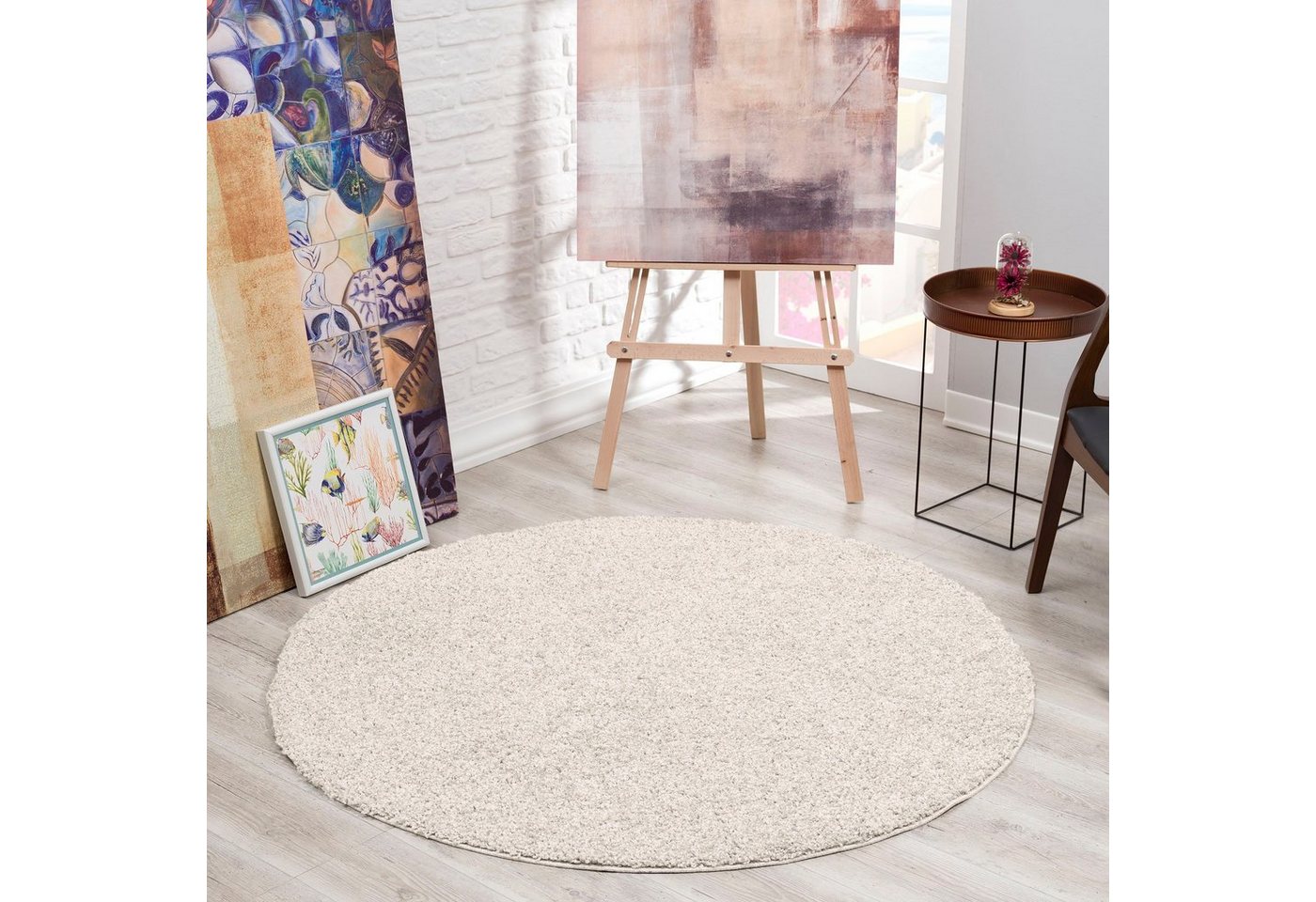 Hochflor-Teppich LOCA, Sanat, rund, Höhe: 30 mm, Wohnzimmer, Langflor, Shaggy, Schlafzimmer von Sanat