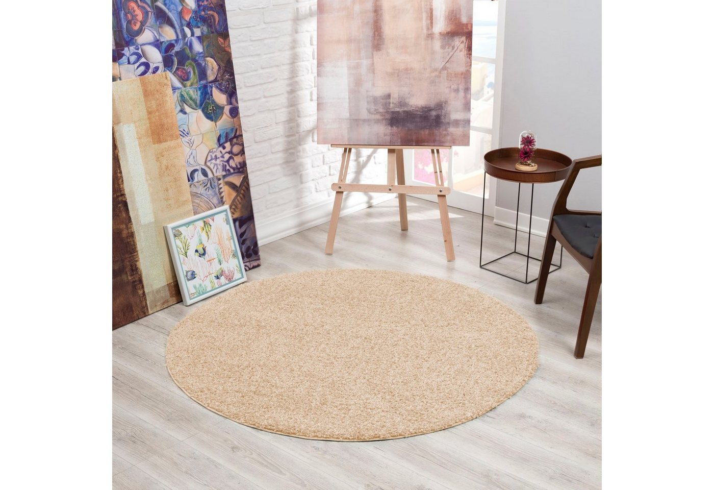 Hochflor-Teppich LOCA, Sanat, rund, Höhe: 30 mm, Wohnzimmer, Langflor, Shaggy, Schlafzimmer von Sanat