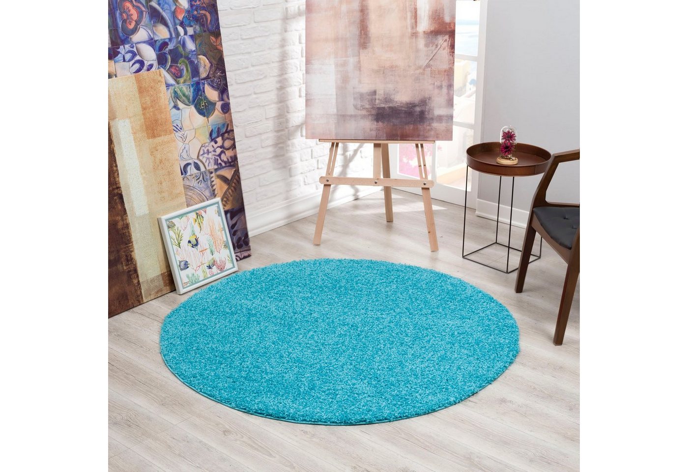 Hochflor-Teppich LOCA, Sanat, rund, Höhe: 30 mm, Wohnzimmer, Langflor, Shaggy, Schlafzimmer von Sanat