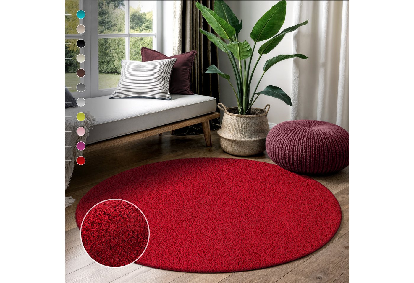 Sanat Hochflor-Teppich LOCA, rund, Höhe: 30 mm, Wohnzimmer, Langflor, Shaggy, Schlafzimmer Sanat Hochflor-Teppich LOCA, rund, Höhe: 30 mm, Wohnzimmer, Langflor, Shaggy, Schlafzimmer von Sanat