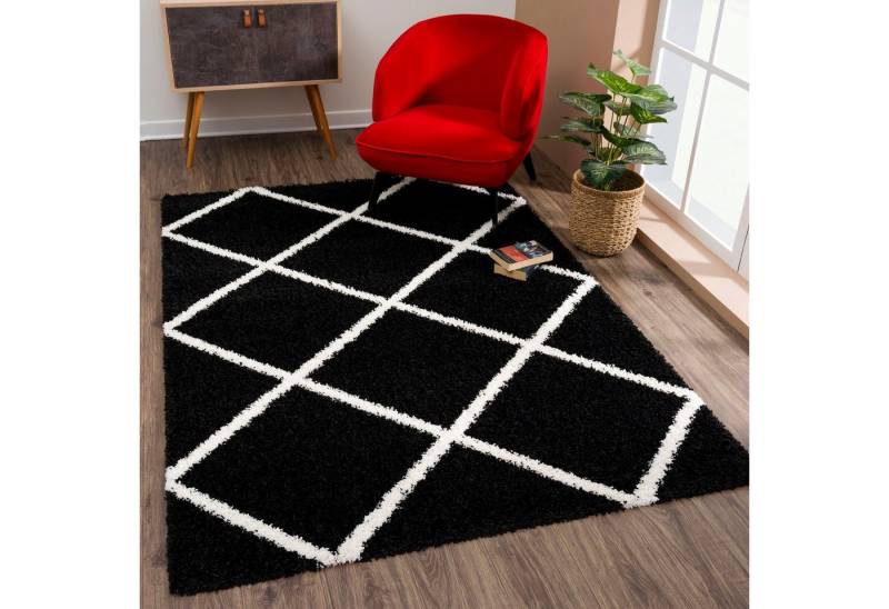Sanat Hochflor-Teppich Madrid, rechteckig, Höhe: 30 mm, Wohnzimmer, Langflor, Shaggy Teppich von Sanat