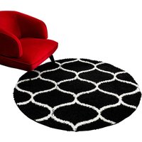 Sanat Hochflorteppich MADRID schwarz D: ca. 120 cm von Sanat