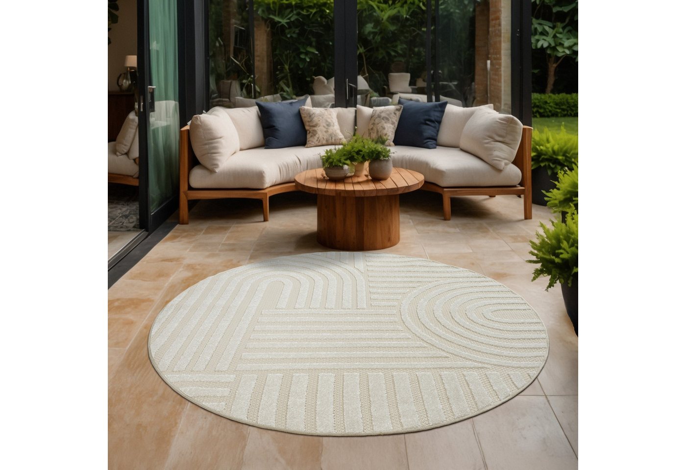 Sanat Teppich Berlin, rund, Höhe: 6 mm, In -und Outdoor geeignet, Außenbereich,Terasse, Balkon, modern Sanat Teppich Berlin, rund, Höhe: 6 mm, In -und Outdoor geeignet, Außenbereich,Terasse, Balkon, modern von Sanat