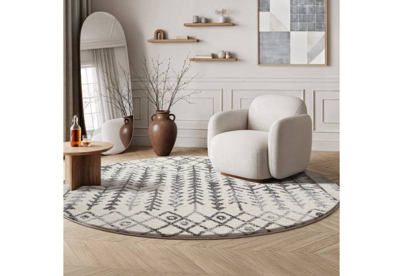 Sanat Teppich Boho 8204, rund, Höhe: 10 mm, Kurzflor, robust, Boho, Scandic, für Fussbodenheizung geeignet Sanat Teppich Boho 8204, rund, Höhe: 10 mm, Kurzflor, robust, Boho, Scandic, für Fussbodenheizung geeignet von Sanat