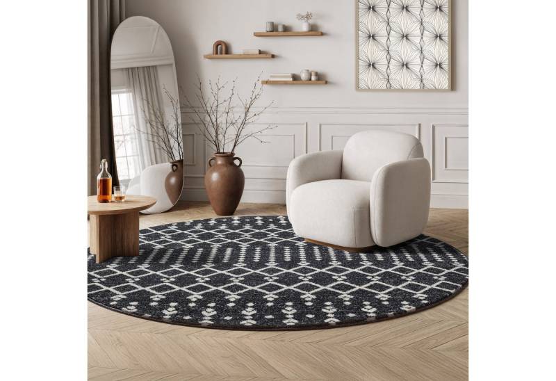 Sanat Teppich Boho 8205, rund, Höhe: 10 mm, Kurzflor, robust, Boho, Scandic, für Fussbodenheizung geeignet Sanat Teppich Boho 8205, rund, Höhe: 10 mm, Kurzflor, robust, Boho, Scandic, für Fussbodenheizung geeignet von Sanat