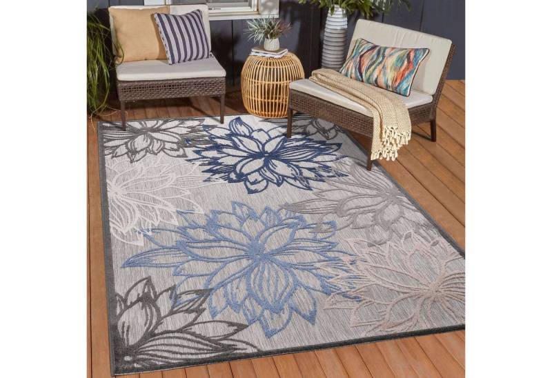 Sanat Teppich Floral 2 Outdoor, rechteckig, Höhe: 6 mm, In- und Outdoor geeignet, Blumen, Balkon, Terrasse, Außenbereich von Sanat