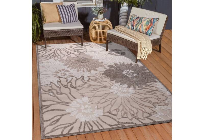 Sanat Teppich Floral 2 Outdoor, rechteckig, Höhe: 6 mm, In- und Outdoor geeignet, Blumen, Balkon, Terrasse, Außenbereich von Sanat