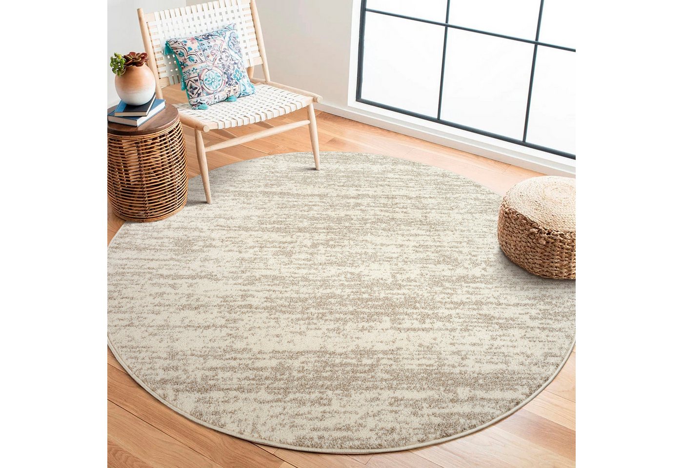 Sanat Teppich Oslo, rund, Höhe: 10 mm, Kurzflor, Wohnzimmer, Schlafzimmer, fussbodenheizungsgeeignet Sanat Teppich Oslo, rund, Höhe: 10 mm, Kurzflor, Wohnzimmer, Schlafzimmer, fussbodenheizungsgeeignet von Sanat