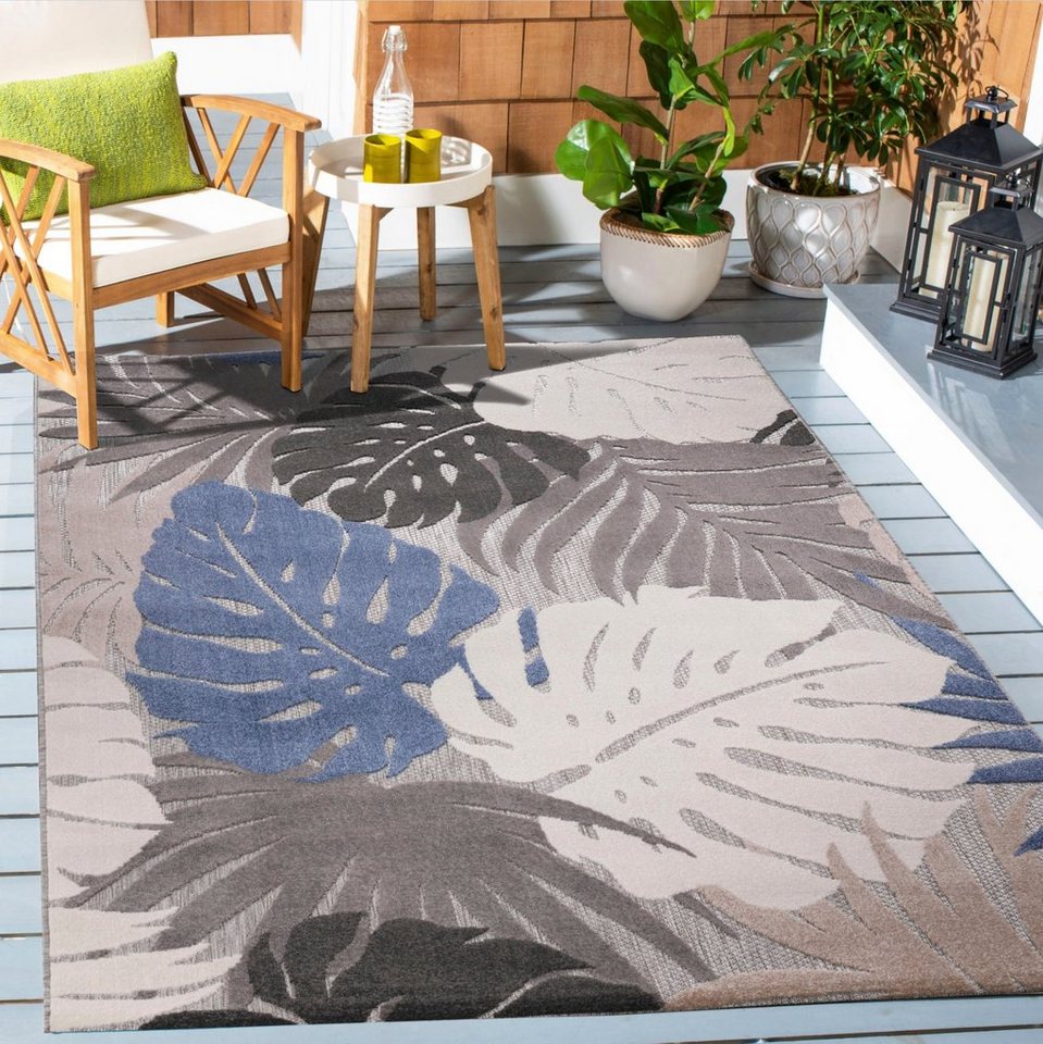 Teppich Floral, Sanat, rechteckig, Höhe: 6 mm, In- und Outdoor geeignet, florales Design, Balkon, Terasse von Sanat