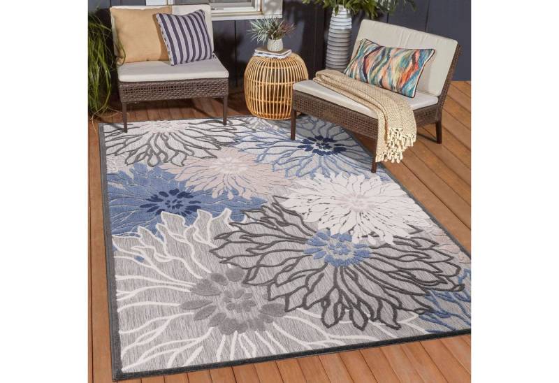 Sanat Teppich Floral 2 Outdoor, rechteckig, Höhe: 6 mm, In- und Outdoor geeignet, Blumen, Balkon, Terrasse, Außenbereich von Sanat