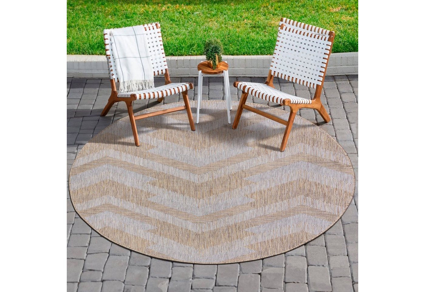 Sanat Teppich Melissa 8004, rund, Höhe: 10 mm, Kurzflor, In -und Outdoor geeignet, Wohnzimmer Sanat Teppich Melissa 8004, rund, Höhe: 10 mm, Kurzflor, In -und Outdoor geeignet, Wohnzimmer von Sanat